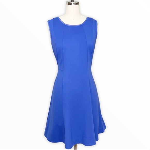 Talbots Blue Fit & Flare Party Dress Sleeveless XS 2 - Picture 2 of 10